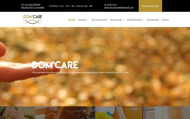 Aide à domicile Grenoble et service à la personne DOM'CARE